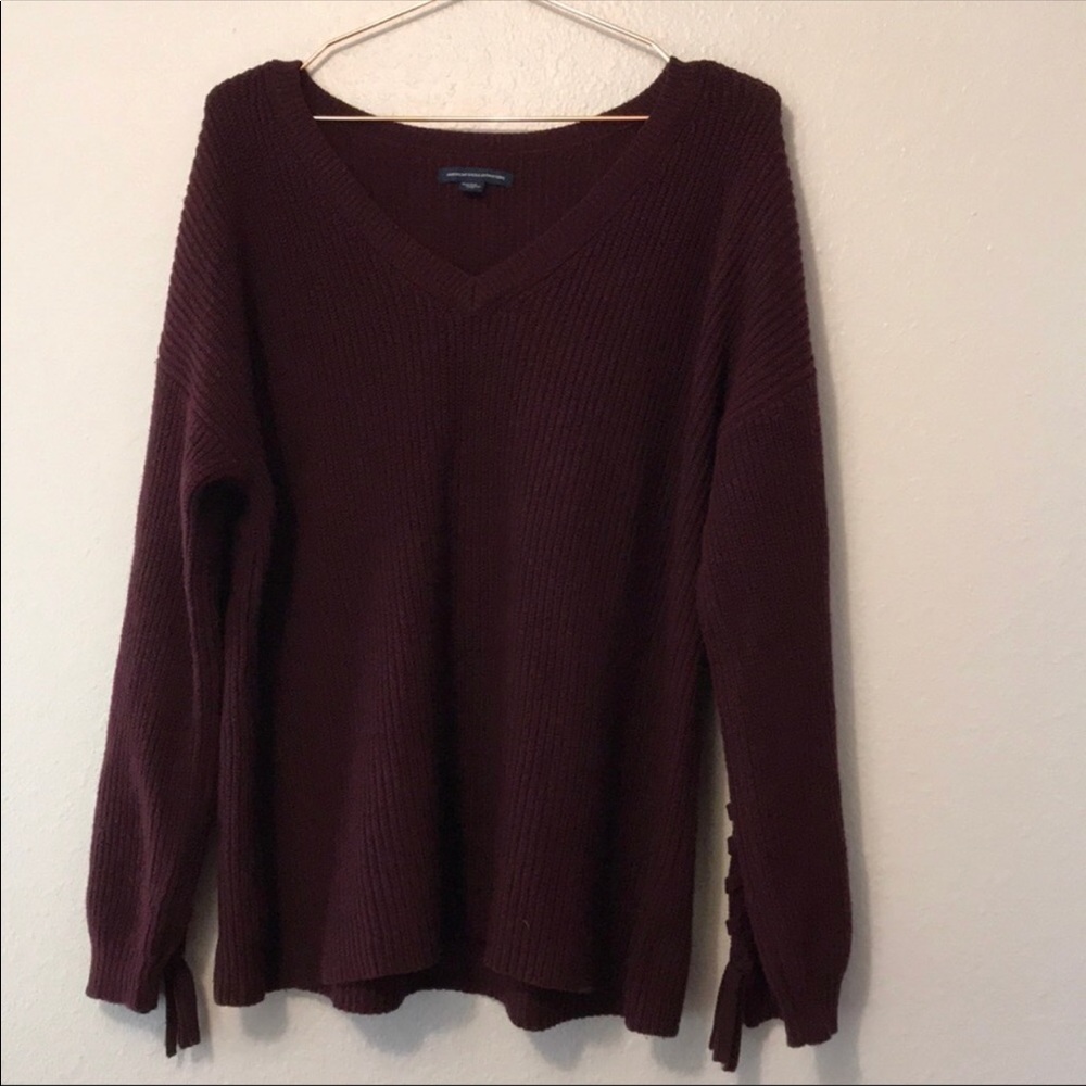 Lace up sweater